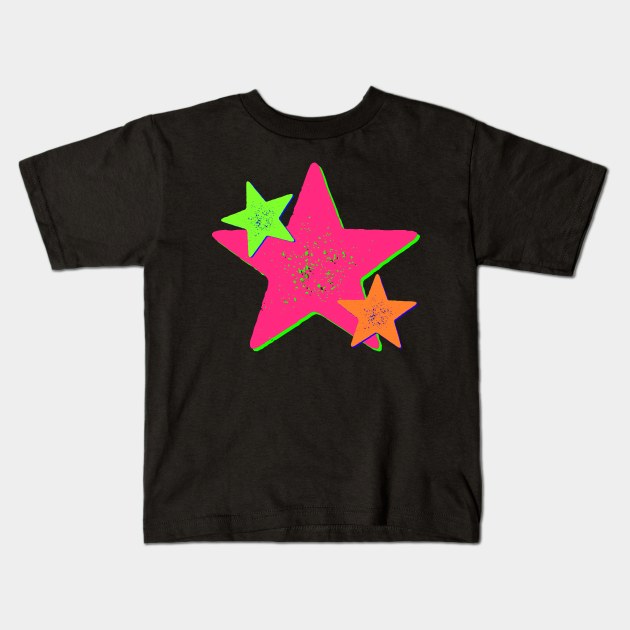 Colorful Bright Stars Kids T-Shirt by AlondraHanley